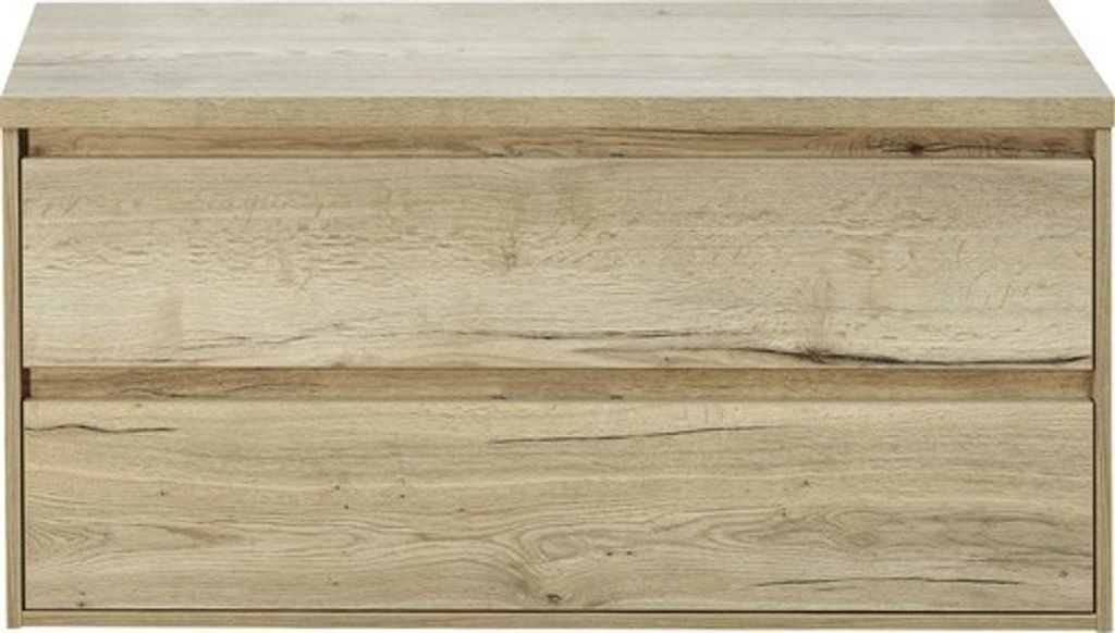 Waschtischunterschrank Porto 120 cm mit Waschtischplatte Eiche natur