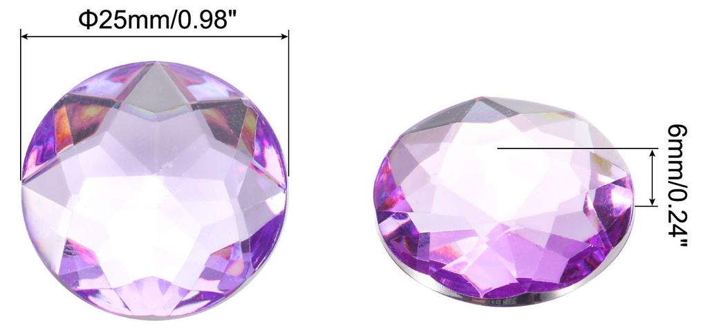 25 Stš¹ck Runder Strasssteine Mittelila, 25x25mm, Glitzersteine zum Basteln und Rhinestones, fš¹r DIY Basteln, Perlen, Hochzeit Party, Kostš¹...