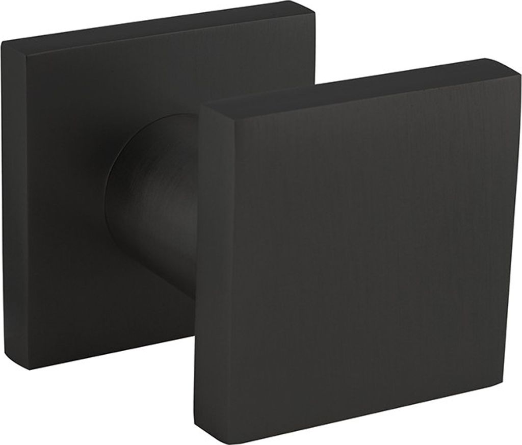 Pomello per porte d'ingresso quadrato in alluminio nero - Immagine del prodotto 
