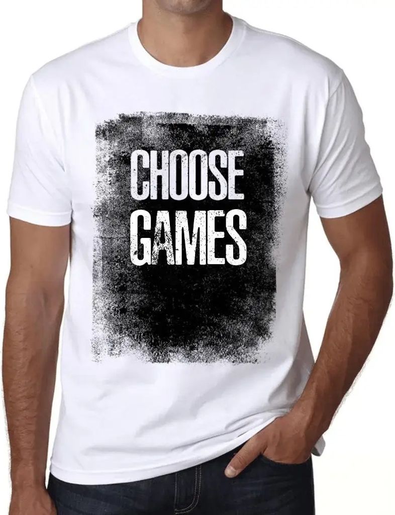 Herren Grafik T-Shirt Spiele auswählen – Choose Games – Öko-Verantwortlich Vintage Jahrgang Kurzarm Lustige Druck Geburtstag Geschenk Mann