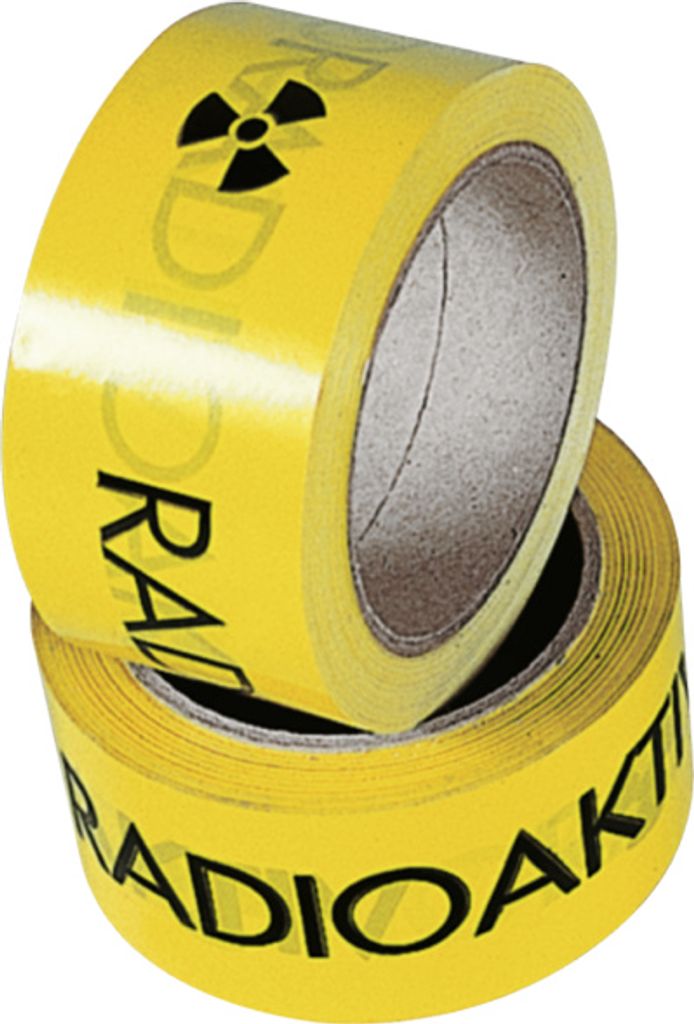 Aufkleber Warnband Radioaktiv, Folie, 50 mm x 66 m