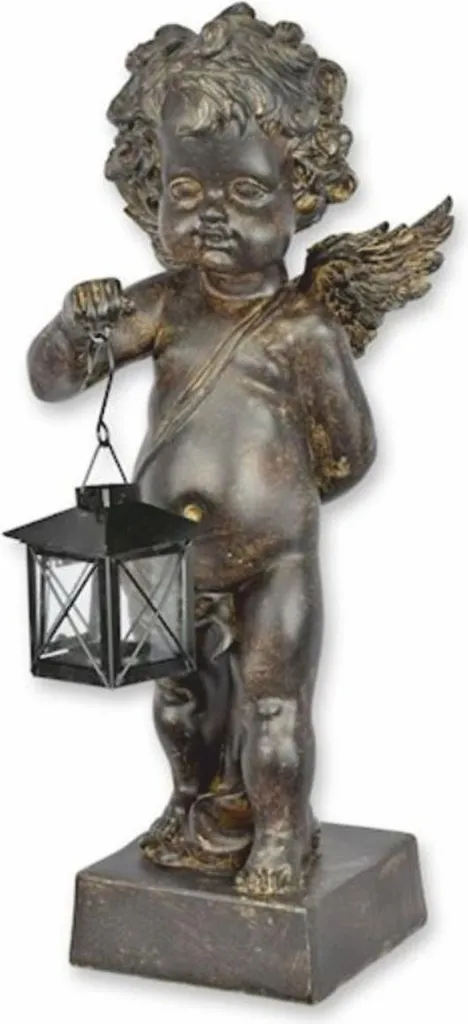 Sculpture ange Art Nouveau Casa Padrino avec lanterne H. 46,4 cm