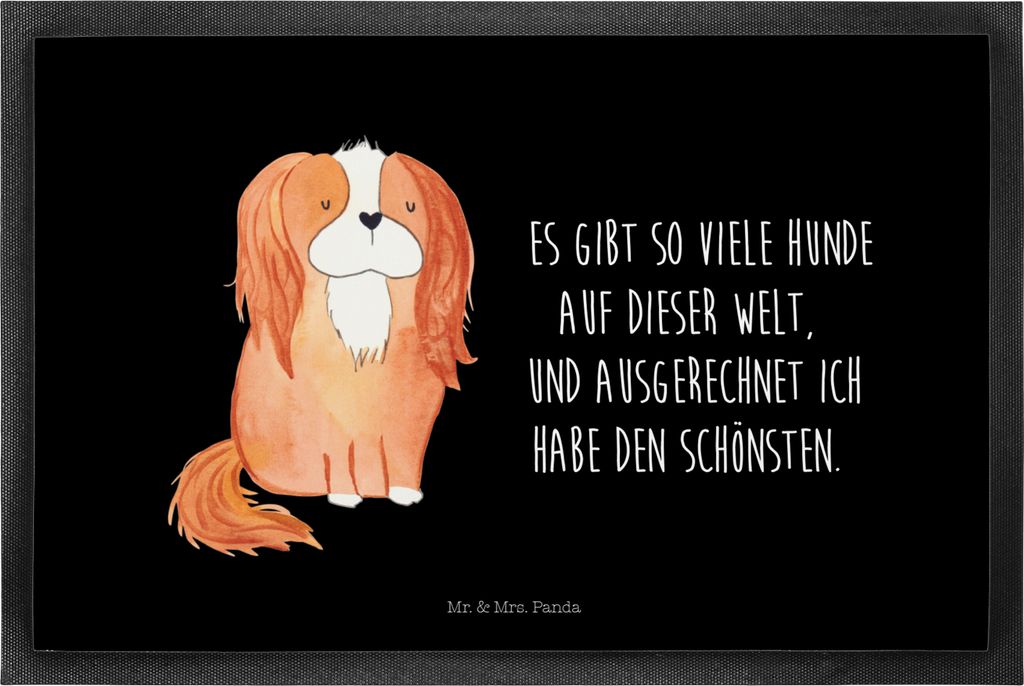 Mr. & Mrs. Panda Schmutzmatte Hund Cavalier King Charles Spaniel 40 x 60 cm - Schwarz - Geschenk, Fussmatte, Sprüche, Bester, Schmutzfangmatte, fu...