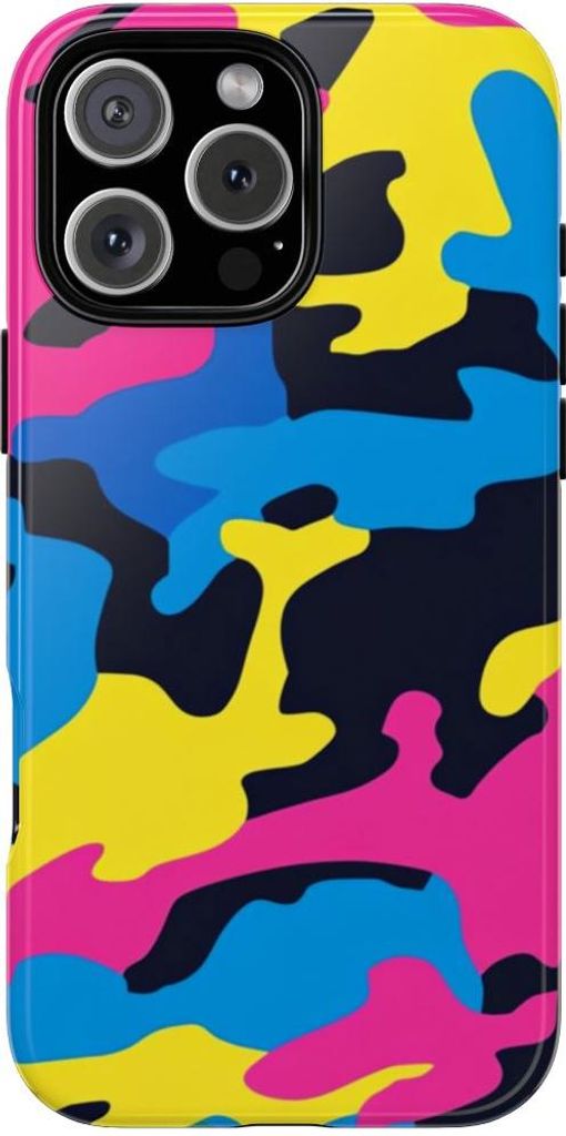 Neonfarbenes Camouflage-Muster – Hülle Kompatibel mit iPhone 16 Pro Max