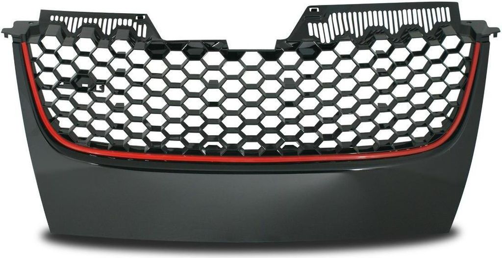 Kühlergrill Sportgrill Waben Gitter Grill GTI Style Rot CLEAN für VW Golf 5 V