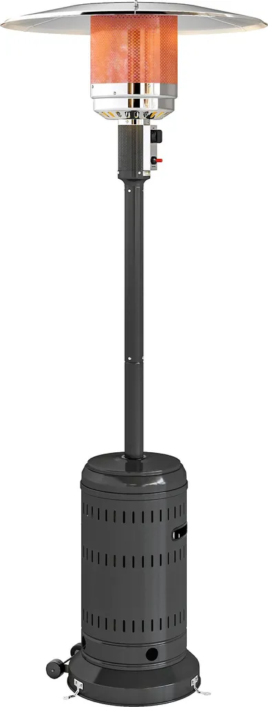 Chauffage terrasse gaz Outsunny 11kW avec roulettes et anti-basculement
