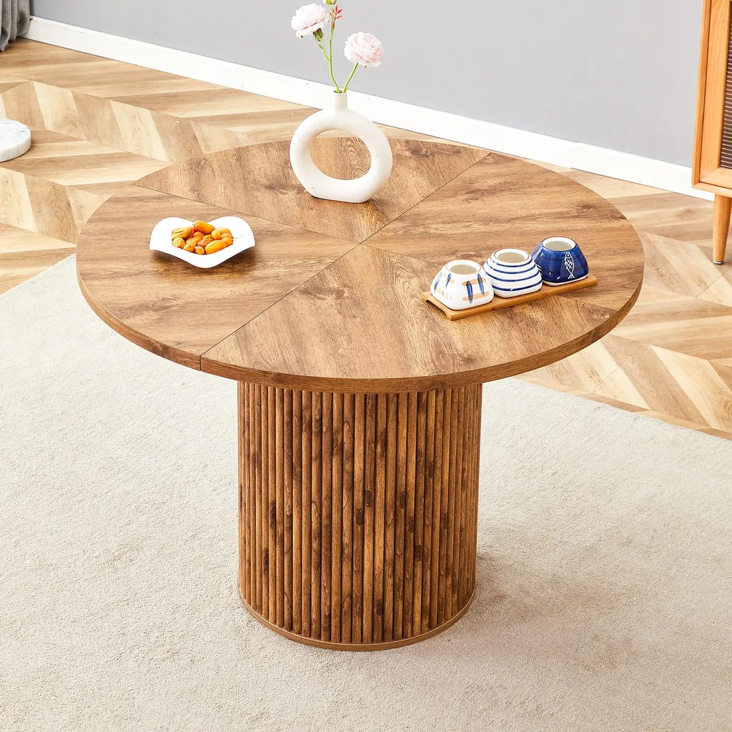 Table ronde de cuisine OKWISH 100cm pour optimiser les petits coins
