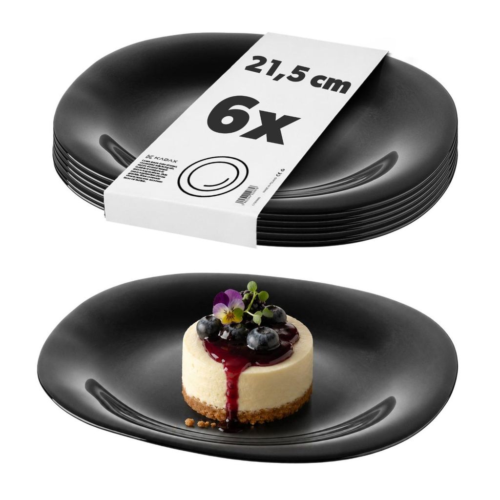 KADAX Assiette "Vetriolo", Assiette à dessert noire, Image du produit 