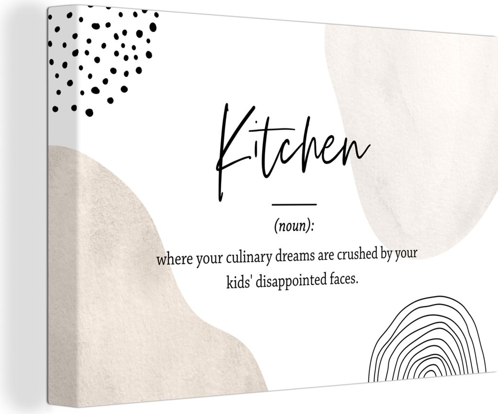 OneMillionCanvasses - Leinwandbilder - 140x90 cm, Sprichwörter - Definition Küche - Zitate - Küche - Wörterbuch, Wandbilder Kunstdruck Wandde...