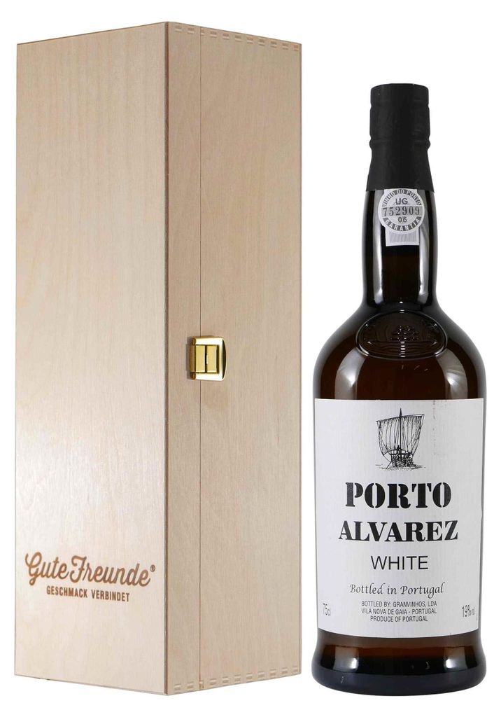 Alvarez Portwein -White- mit Geschenk-Holzkiste Produktbild 