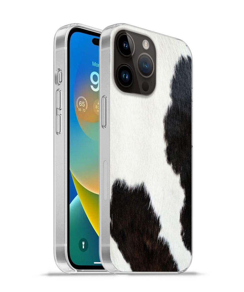MuchoWow Handyhülle Schutzhülle Hülle für Apple iPhone 14 Pro Max Tiermuster - Kühe - Pelz Silikon Softcase Handy Hülle - Hardcover