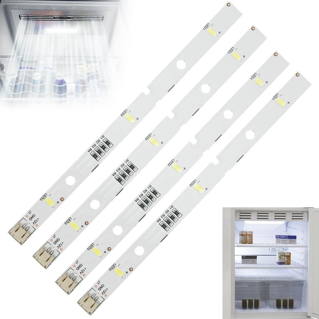 LED Kühlschrankleiste 2er Set, 16 cm Kaltweiß, Ersatz für RONGSHENG/HISENSE, einfach montierbar, langlebig