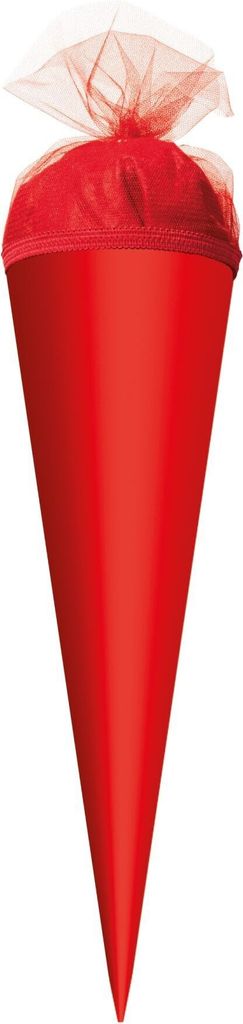 Bastel-Schultüte rot - 35 cm rund - mit rotem Produktbild 