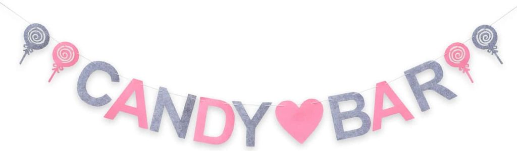 Oblique Unique Candybar Filz Girlande Hochzeit Geburtstag Party Banner 2m - rosa grau