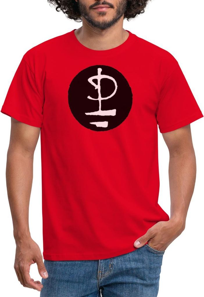 Spreadshirt Pink Floyd Logo Schwarz Weiß Männer T-Shirt, 4XL, Rot