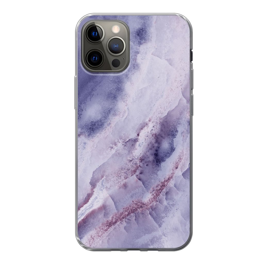 MuchoWow Handyhülle Schutzhülle Hülle für iPhone 13 Pro Mineral - Edelstein - Chic Silikon Softcase Handy Hülle - Handy-Tasche
