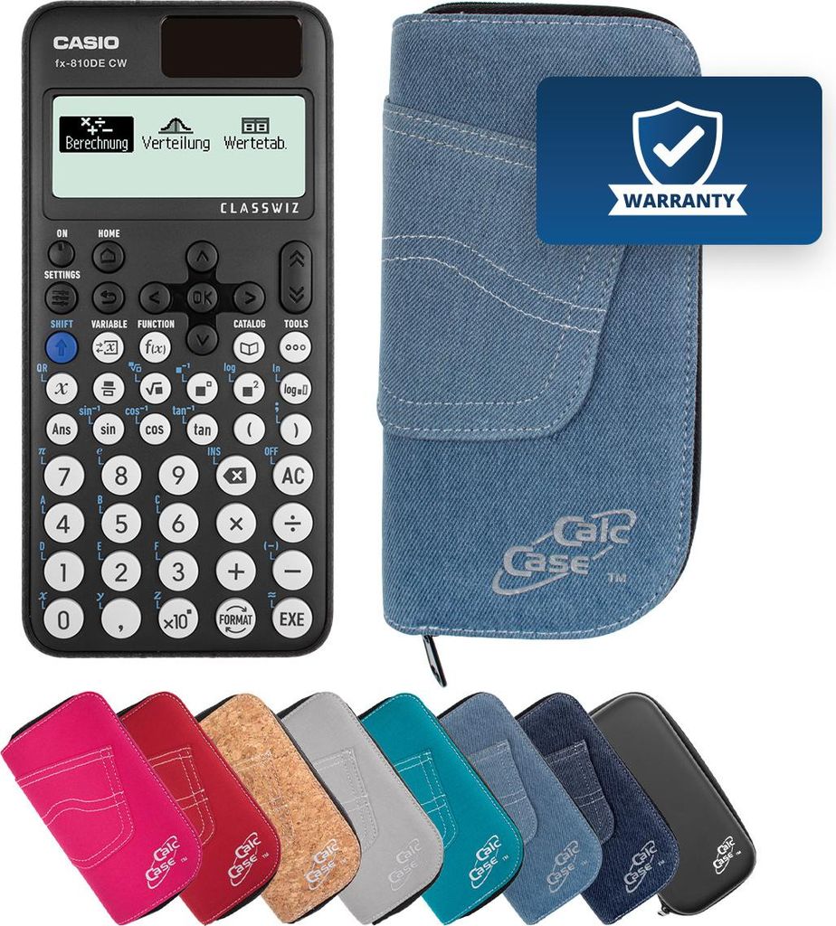 Casio FX-810 DE CW Taschenrechner mit Schutztasche hellblau