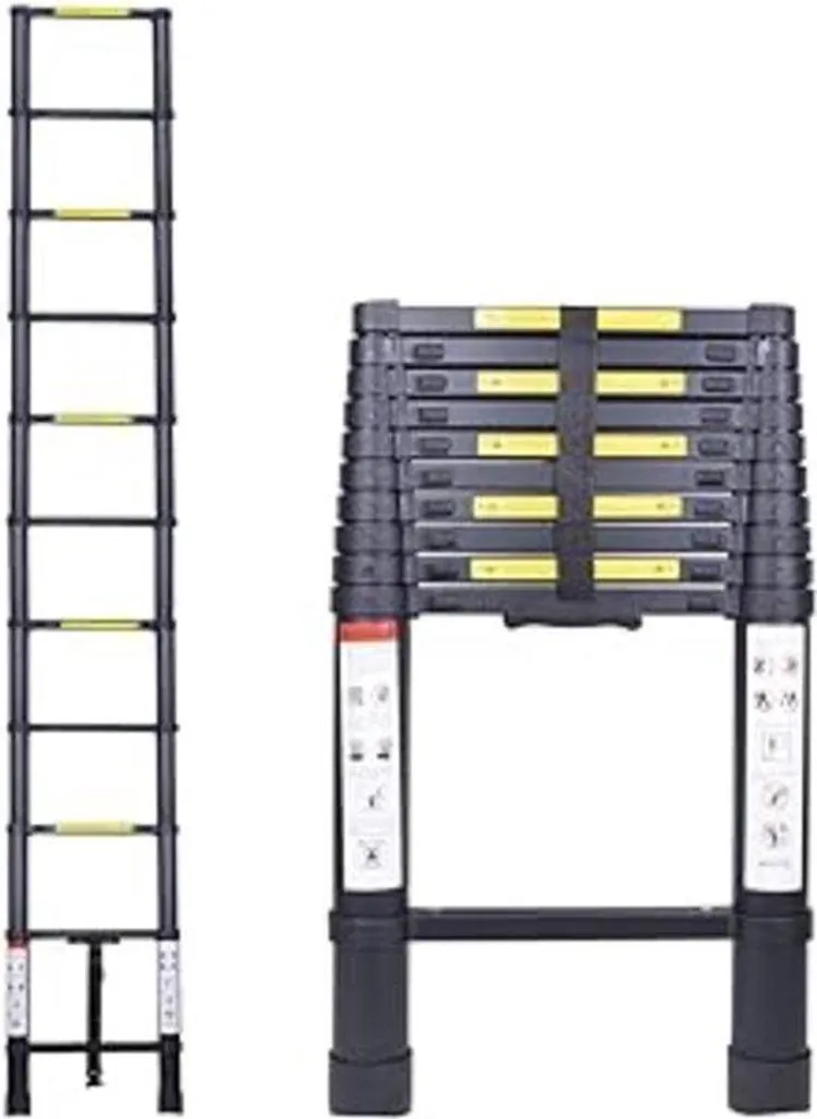 Échelle rétractable multifonction en alu 3,2m, équipement portable pro