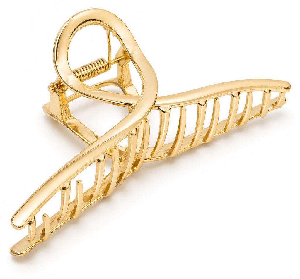 Pinza per capelli in metallo dorato, accessorio per Immagine del prodotto 