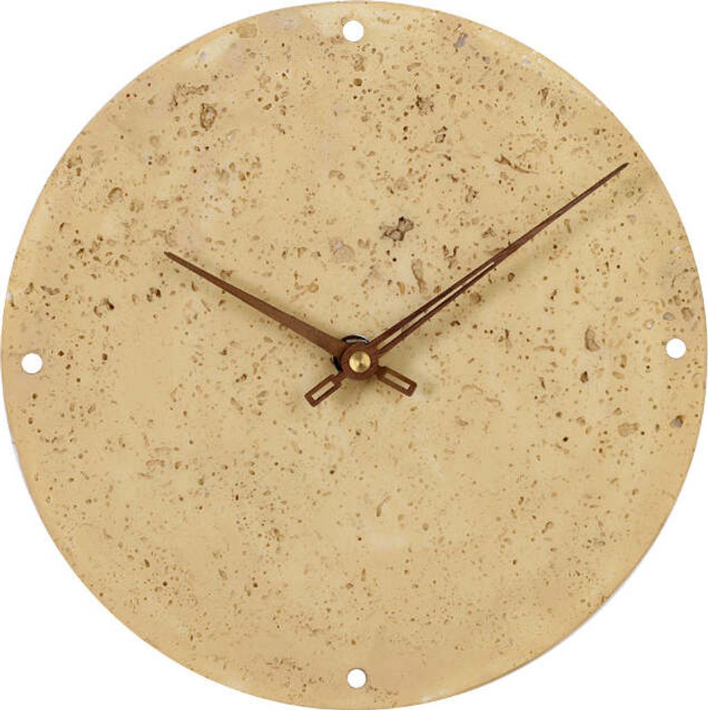 SensaHome Wanduhr Wien – Minimalistisches Design im Japandi-Stil – Steinoptik, Beton, Marmor – Ø23 cm – Taupe