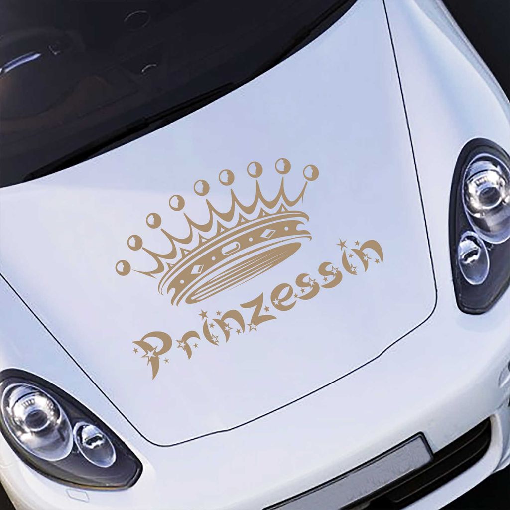 Aufkleber - Autoaufkleber "Prinzessin" 60cm x 36cm braun - Tuning Carystyling Heckscheibe Auto