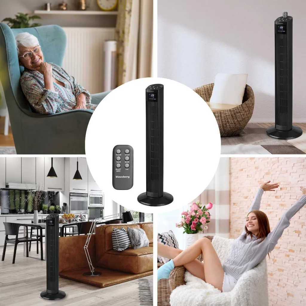 Ventilateur Colonne avec Télécommande et Minuterie Programmable 50W - 15