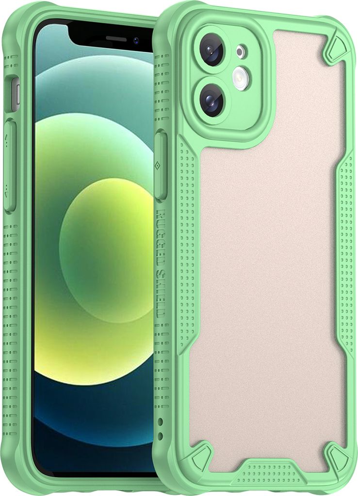 Schutzhülle für iPhone 12, transluzente matte Rückseite, TPU Bumper Case Grün