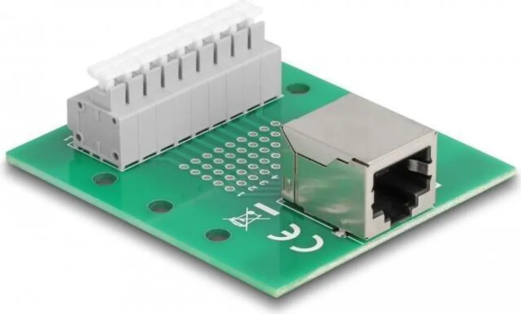 Bloc Terminal RJ45 Femelle pour Rail DIN avec Bouton-Poussoir Rapide