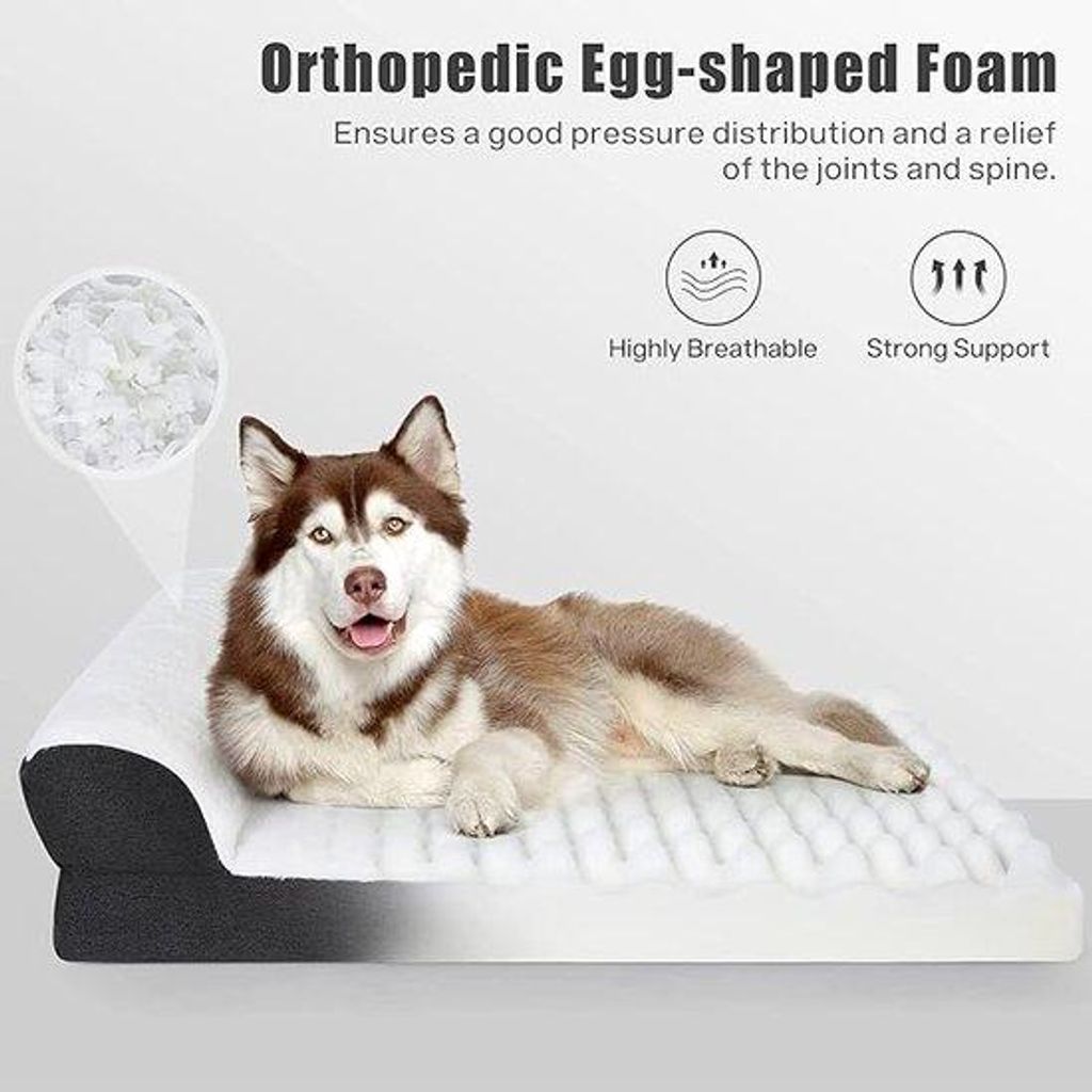 Ergonomische Hundekissen, 106 x 76 x 20 cm, Eiervormig Traagschuim, Waschbar, Antislip Hundematte