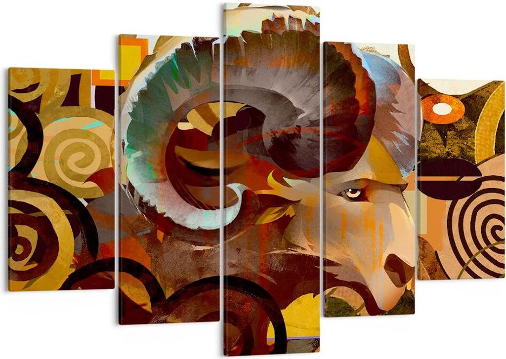 Bild auf Leinwand - Leinwandbild - Tier Abstraktion - 150x100cm - Wand Bild - Wanddeko - Leinwanddruck - Bilder - Kunstdruck - Wanddekoration - Lei...