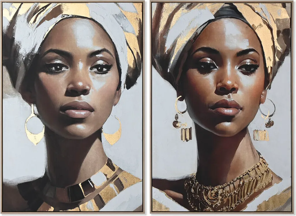 Diptyque de tableaux ethniques Home ESPRIT pour salon chic moderne