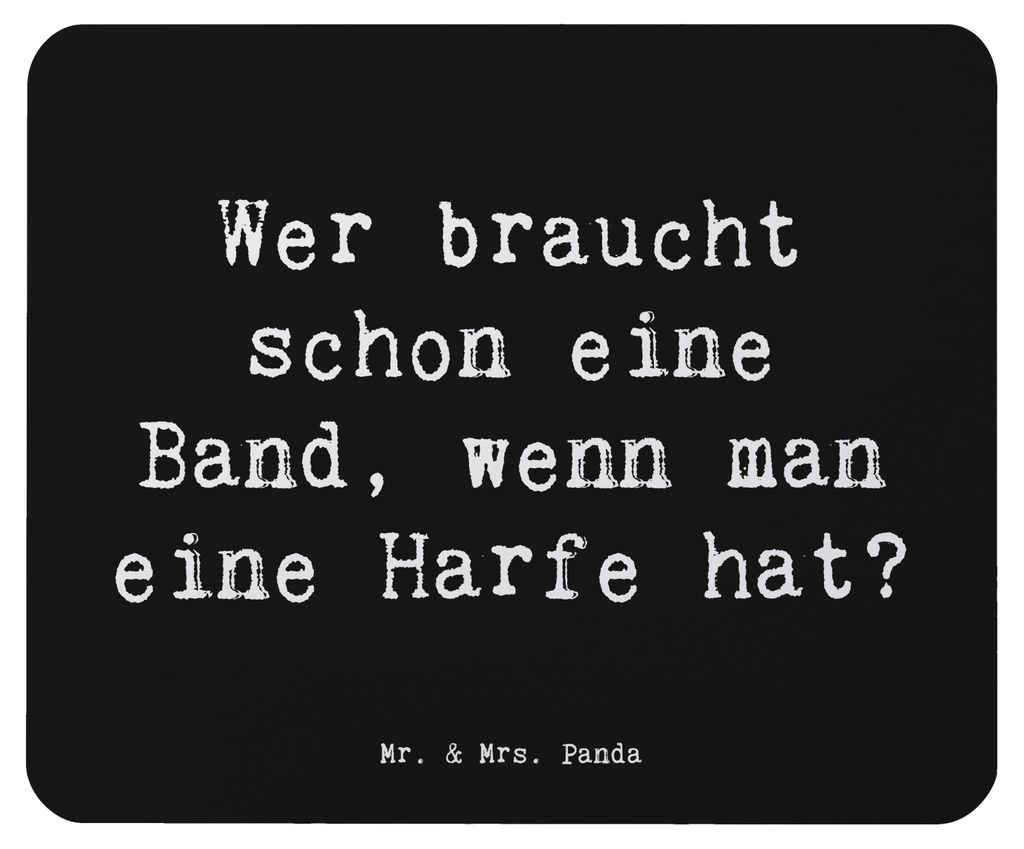 Mr. & Mrs. Panda Mousepad Spruch Harfenzauber - Schwarz - Geschenk, Musikinstrument, Musik, Musiker, pc, Lernen, Mauspad, Elegant, Band, computerma...
