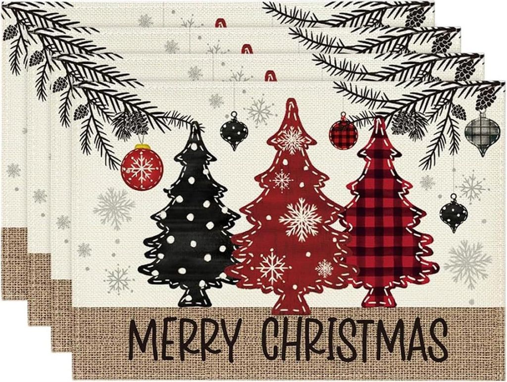 Platzset Weihnachten 4er Set, 30 x 45 cm Weihnachtsbaum Produktbild 
