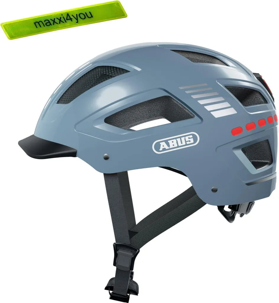 Roulez en sécurité la nuit avec le casque Abus Hyban 2.0 LED bleu glacé