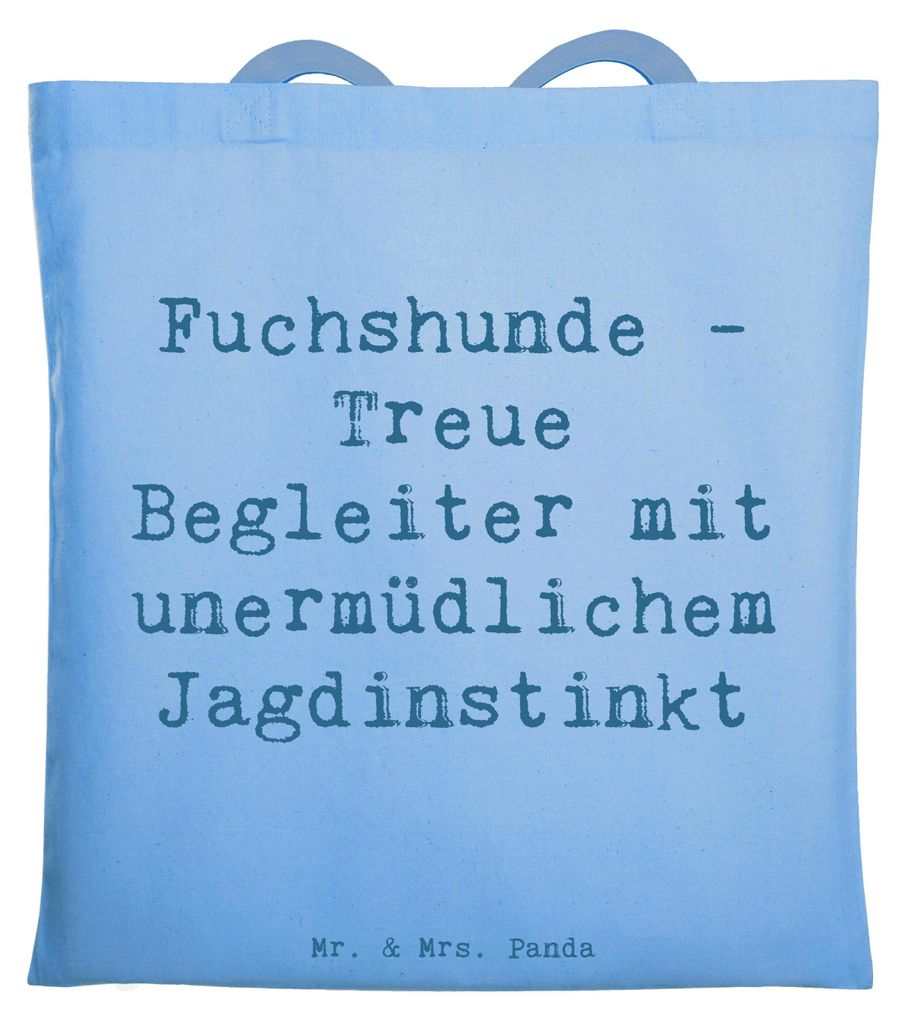 Mr. & Mrs. Panda Shopping Tasche Spruch Fuchshunde Treue - Sky Blue - Geschenk, Hunderassen Charakter, Vielfalt, Stoffbeutel, Schultasche, Jutebeut...