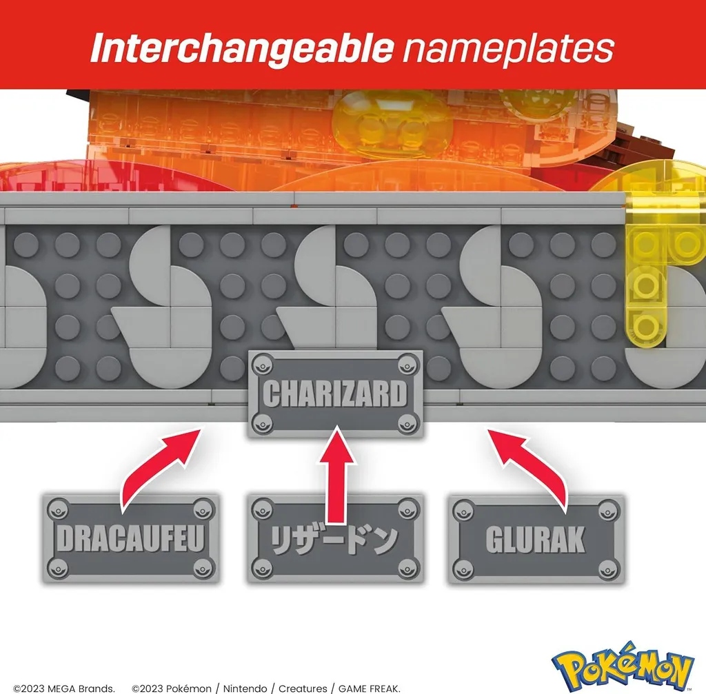 Jeu de construction Pokémon Glurak MEGA Motion idéal pour l'exposition - 13