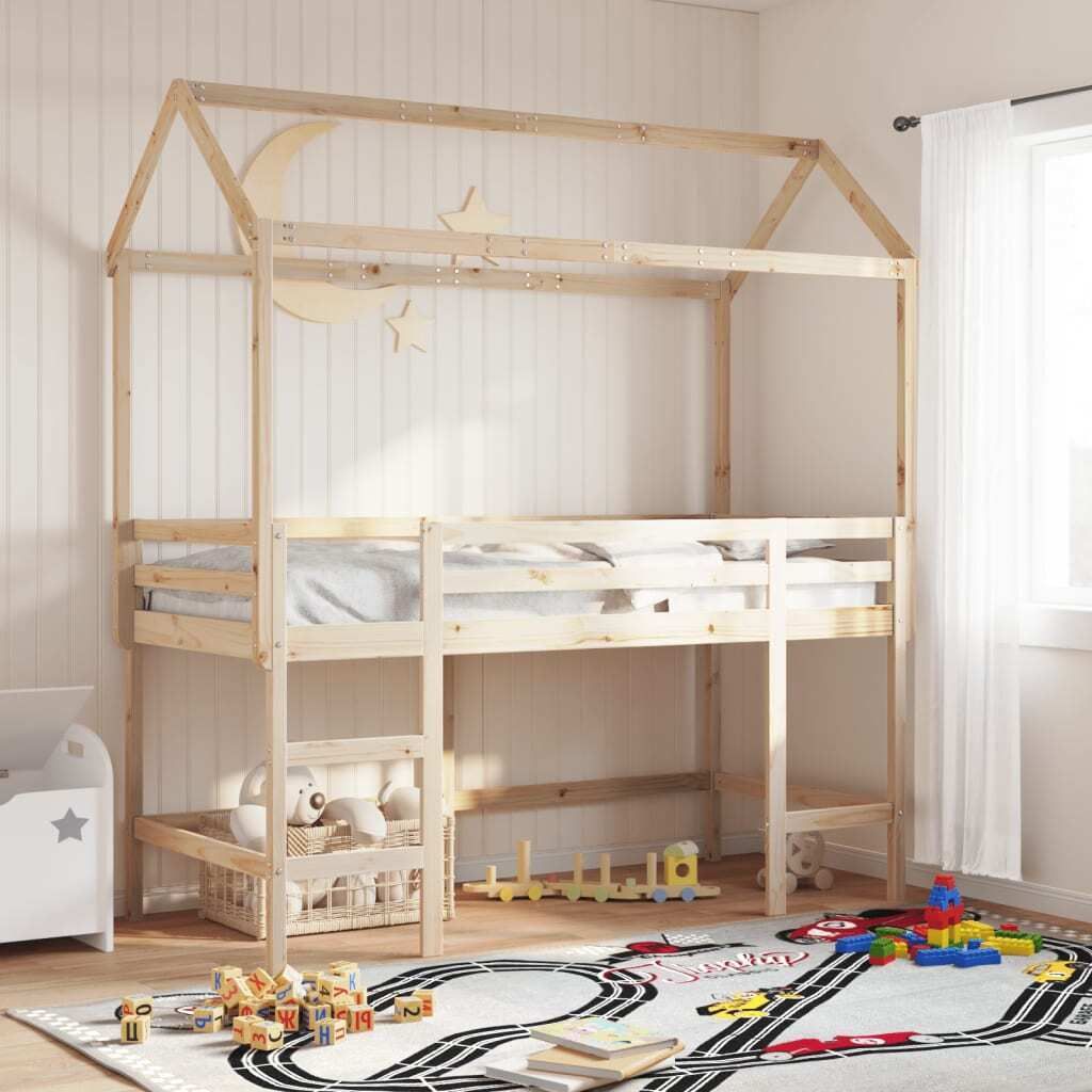 "im Sonderangebot"Dach für Kinderbett - elegantes Design - 207x95,5x159cm Massivholz Kiefer DE461314 - Kinderbetten