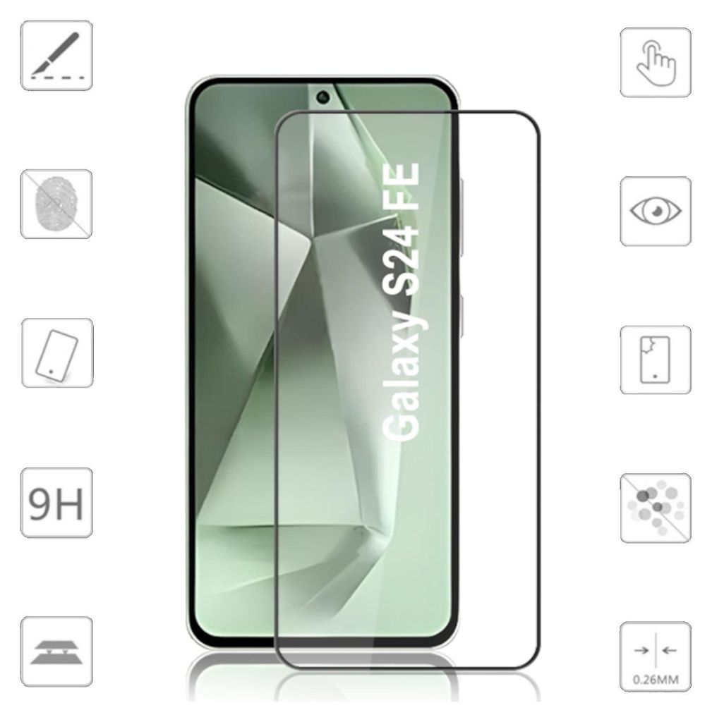 Für Samsung Galaxy S24 FE 5G 1x 3D Premium Display H9 Hart Glas Folie Schutz