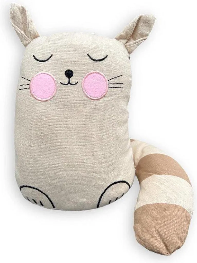 Objet de décoration beige en peluche design accrocheur et lesté 1 kg