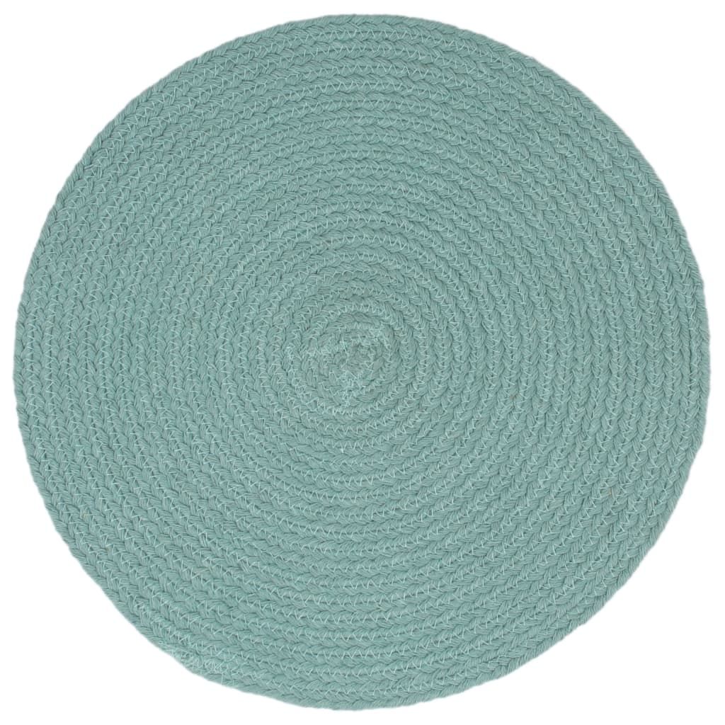 vidaXL Sets de table 6 pcs. Vert 38 cm Rond Coton Image du produit 
