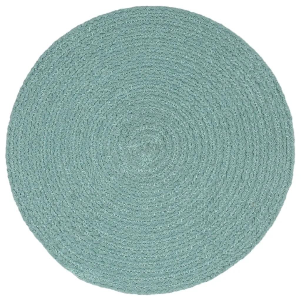 vidaXL Tovagliette 6 pz. Verde 38 cm Rotondo Cotone | Acquista Online