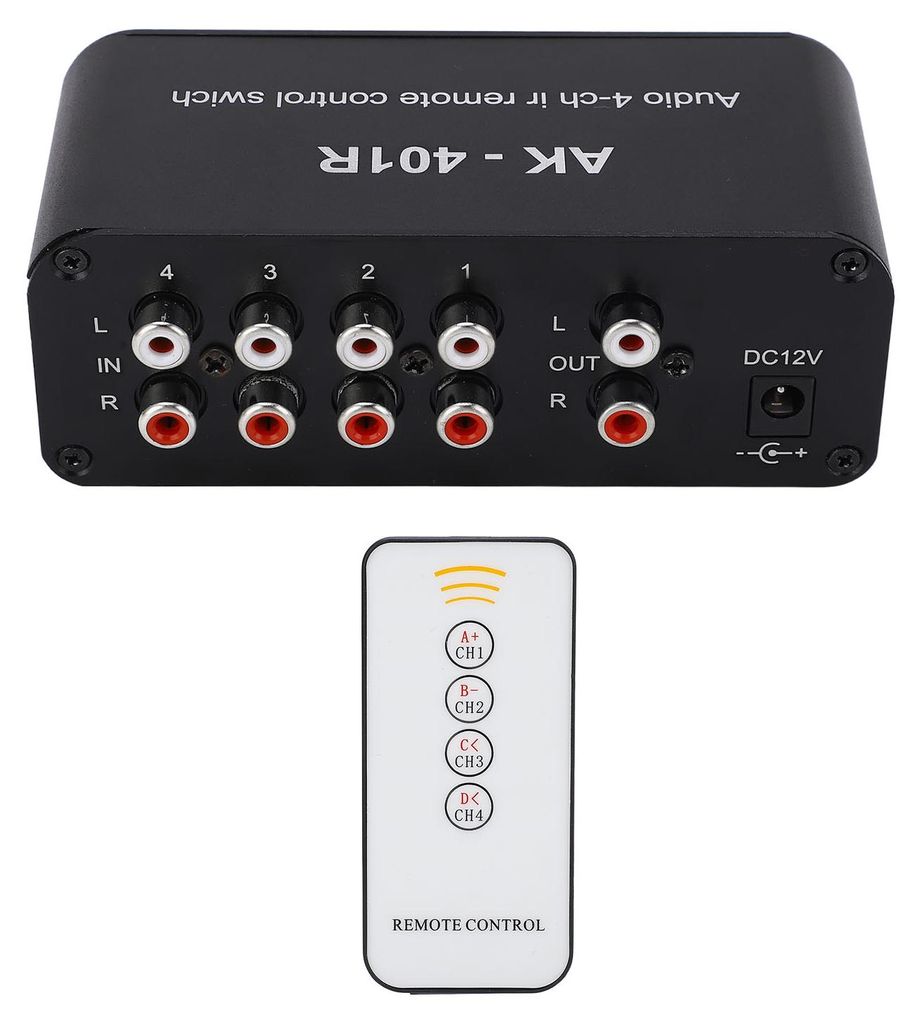 Commutateur audio 4 en 1 sortie DC 12V RCA sélecteur de Image du produit 