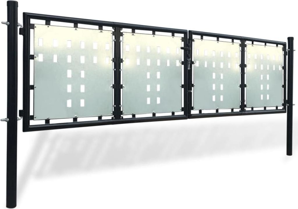 vidaXL Schwarzes Einzeltor für Zäune 300 x 75 cm