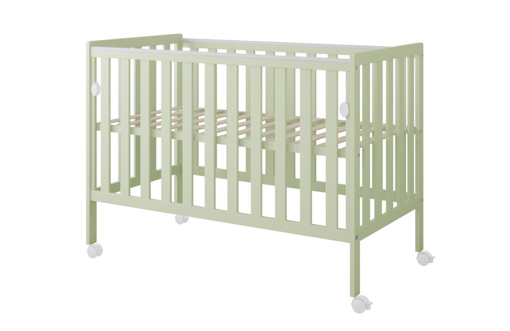 ZEE BAMBI Mint Beistellbett Baby mit Rollen 120x60 cm Produktbild 