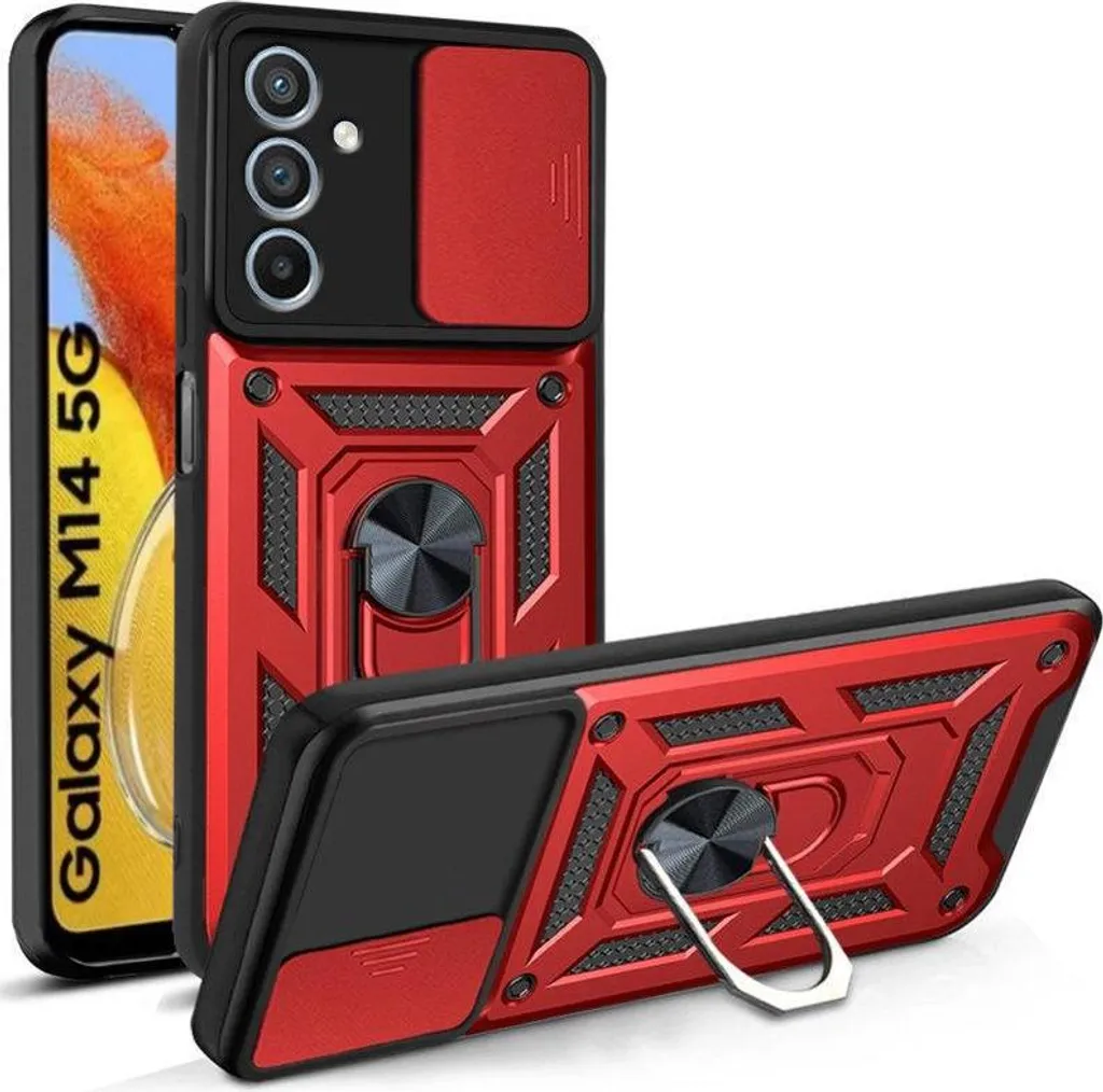 Camshield Pro Cover Samsung Galaxy M14 5G Rosso - Protezione Obiettivo