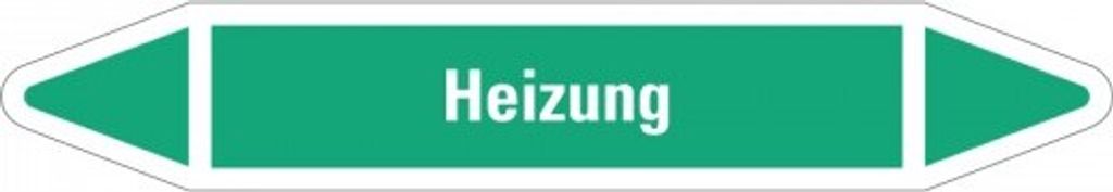 Dreifke Aufkleber I RKZ-Etikett Heizung, grün/weiß, für Ø 25-40mm, 154x26mm,...