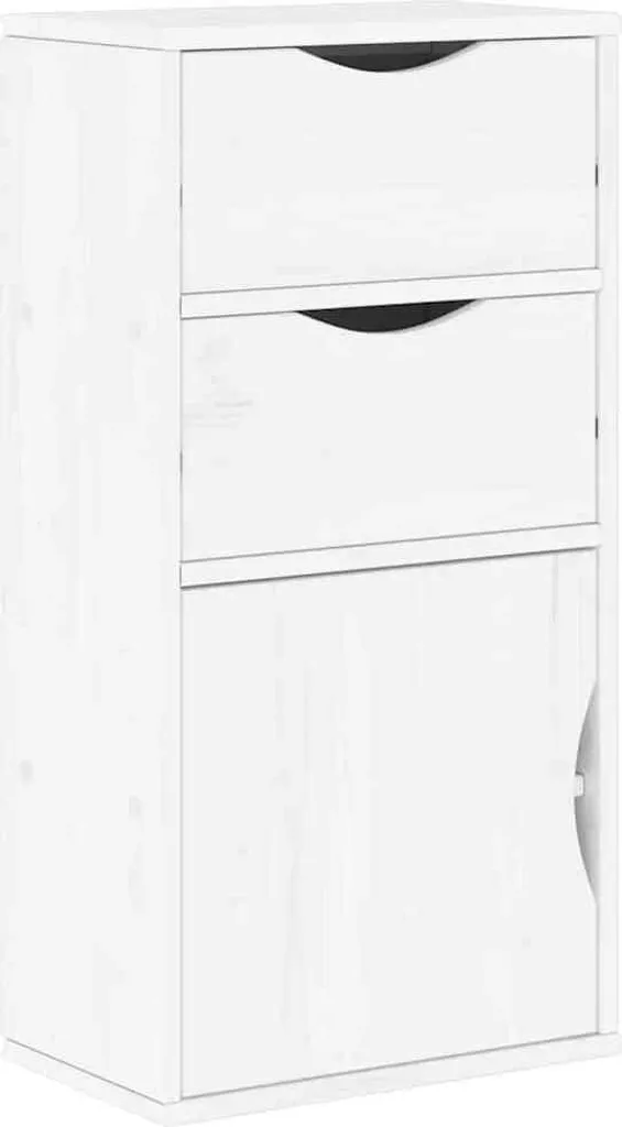 Mobile ODDA in Pino Massiccio Bianco: Credenza Salvaspazio con Cassetti