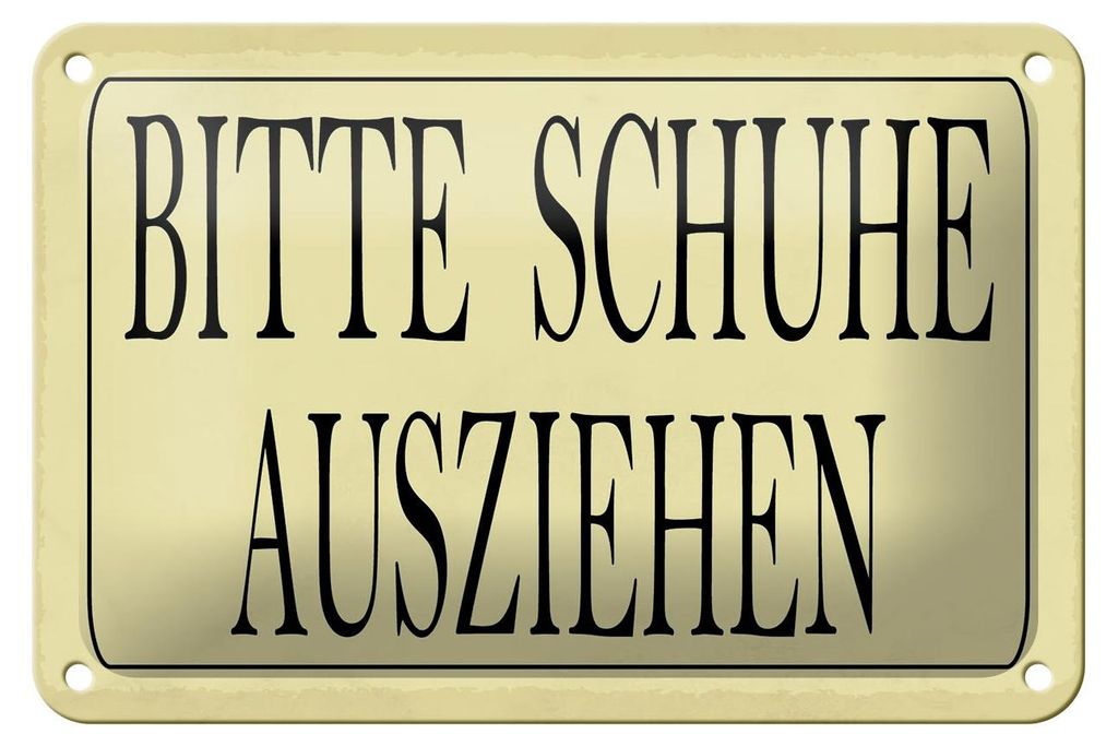 Blechschild Hinweis 18x12cm Bitte Schuhe ausziehen Produktbild 