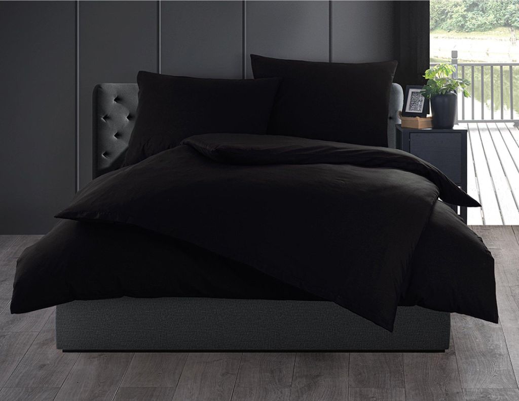 Baumwollbettwäsche Farbe Schwarz Produktbild 
