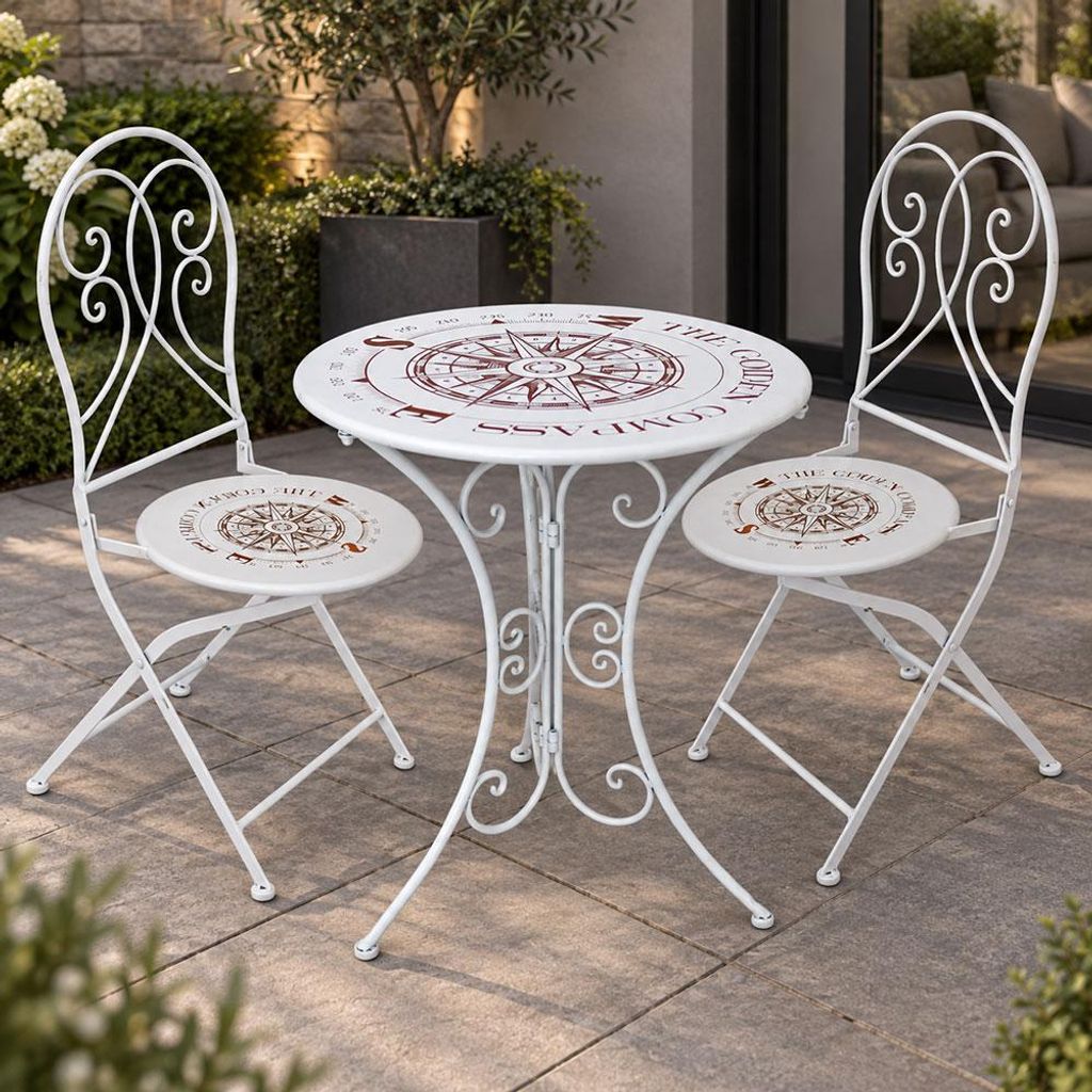 Garden Pleasure Tisch BAYO rund Ø60cm Metall mit Vintage